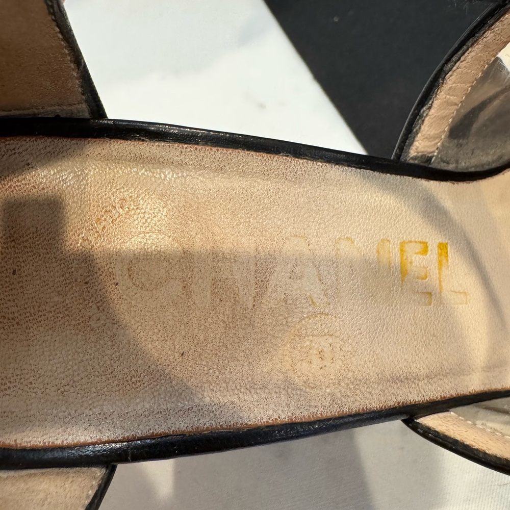 Authentic Chanel Black Chevron Women's Shoes - Picture 10 of 15